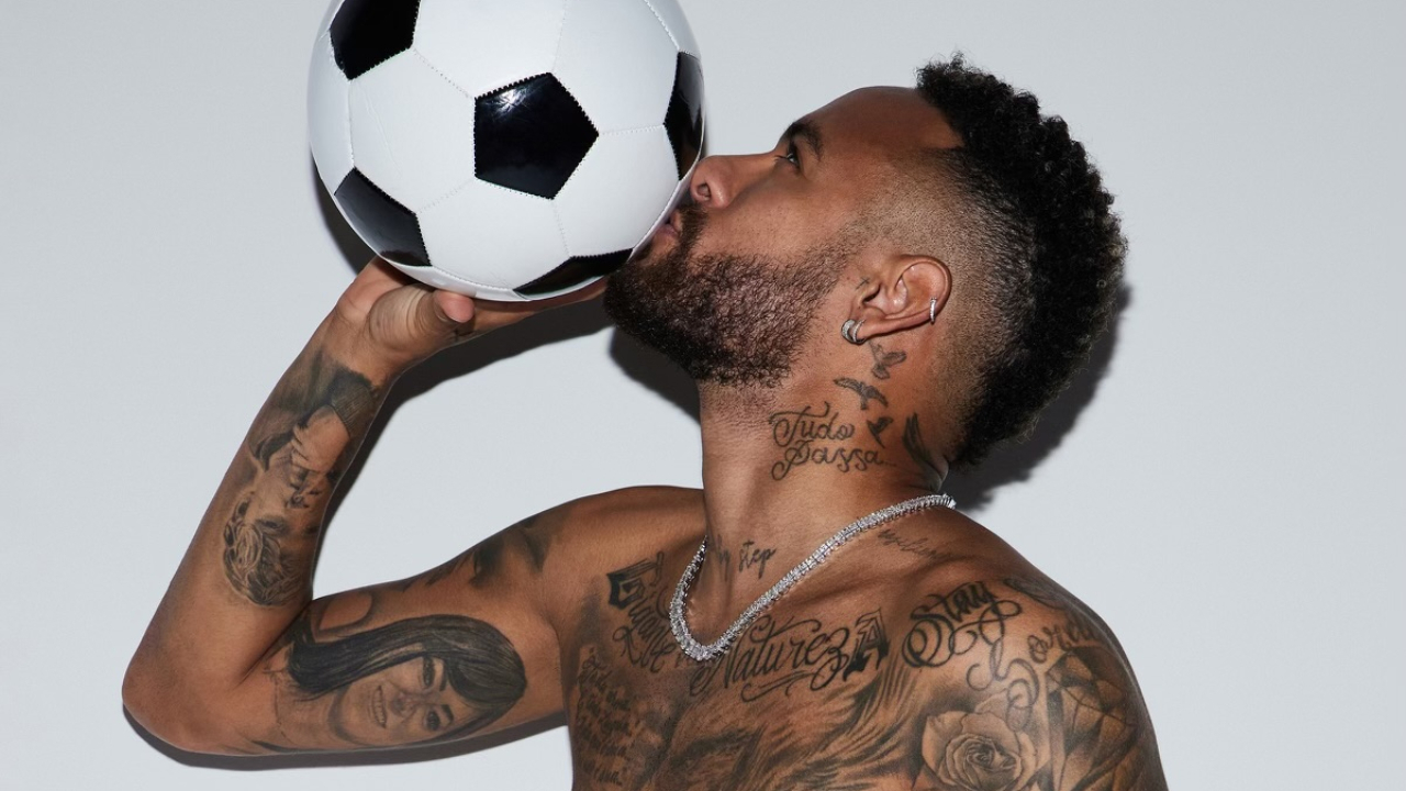 Mandatory Credit: Photo by Javier Garcia Shutterstock (13647770eq) Leg  tattoo detail on Neymar of