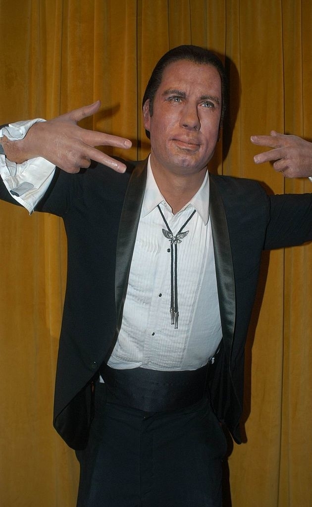 Closeup of John Travolta&#x27;s wax figure
