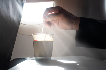 coffee on a plane
