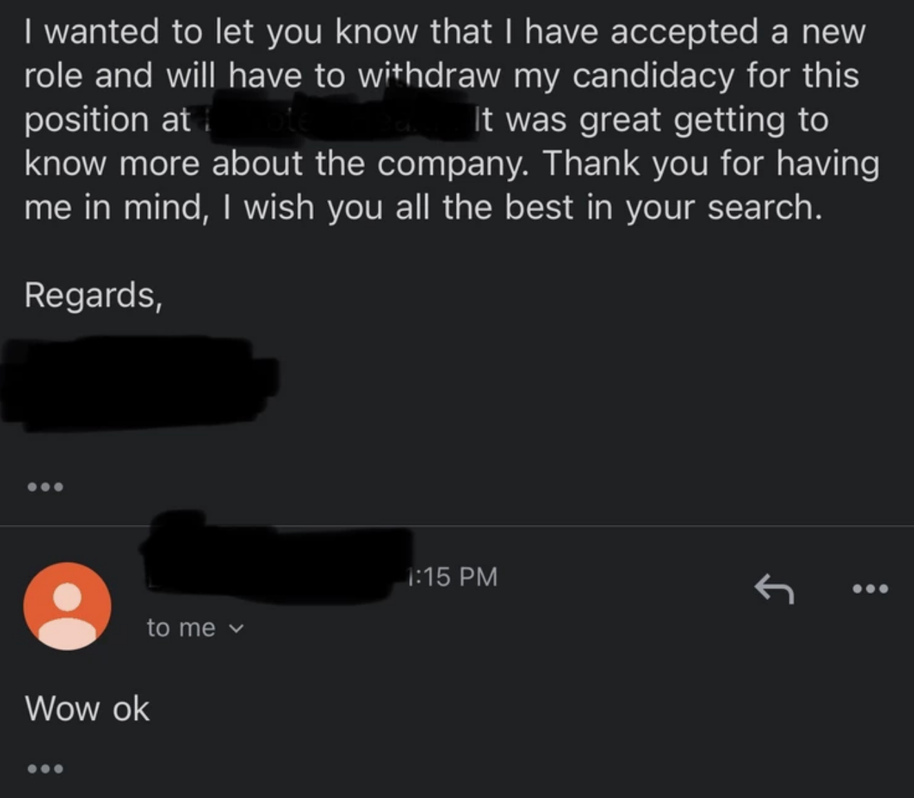 "Wow ok"