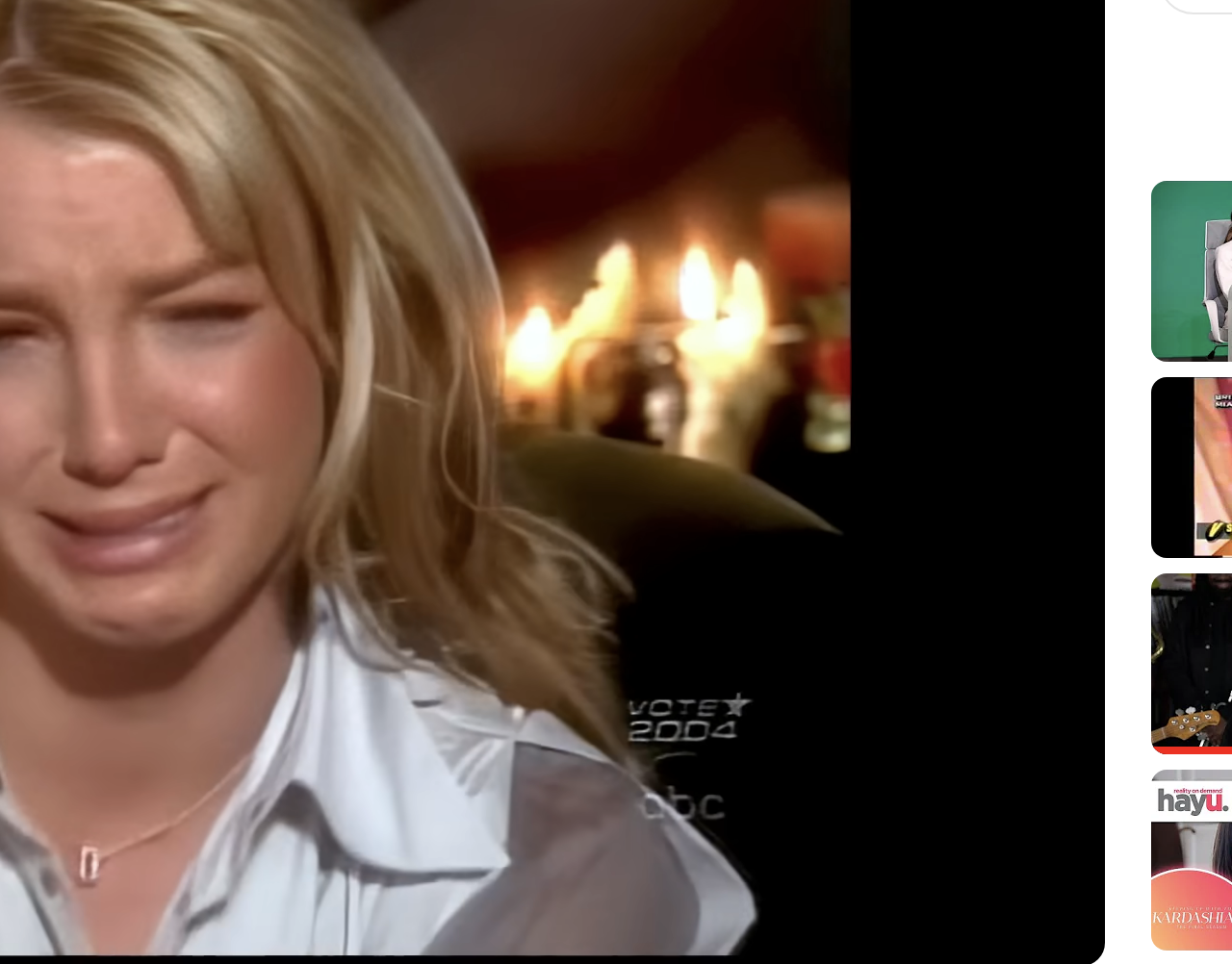 clooseup of britney crying