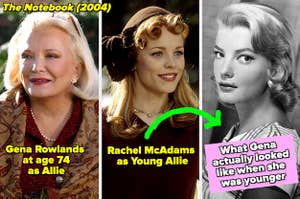 Gena Rowlands side by side Rachel McAdams and Gena when she was younger