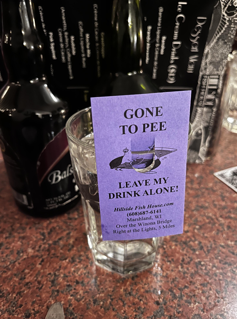 "Gone to pee"