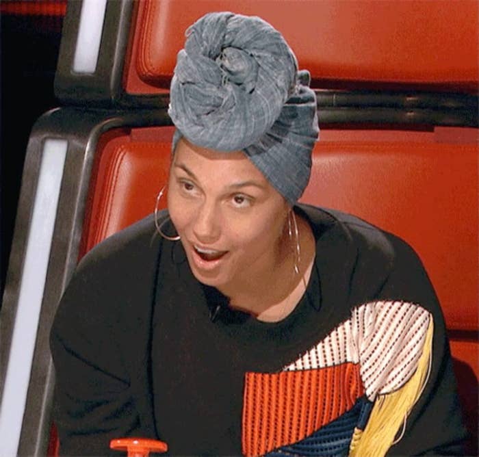 Closeup of Alicia Keys on &quot;The Voice&quot;