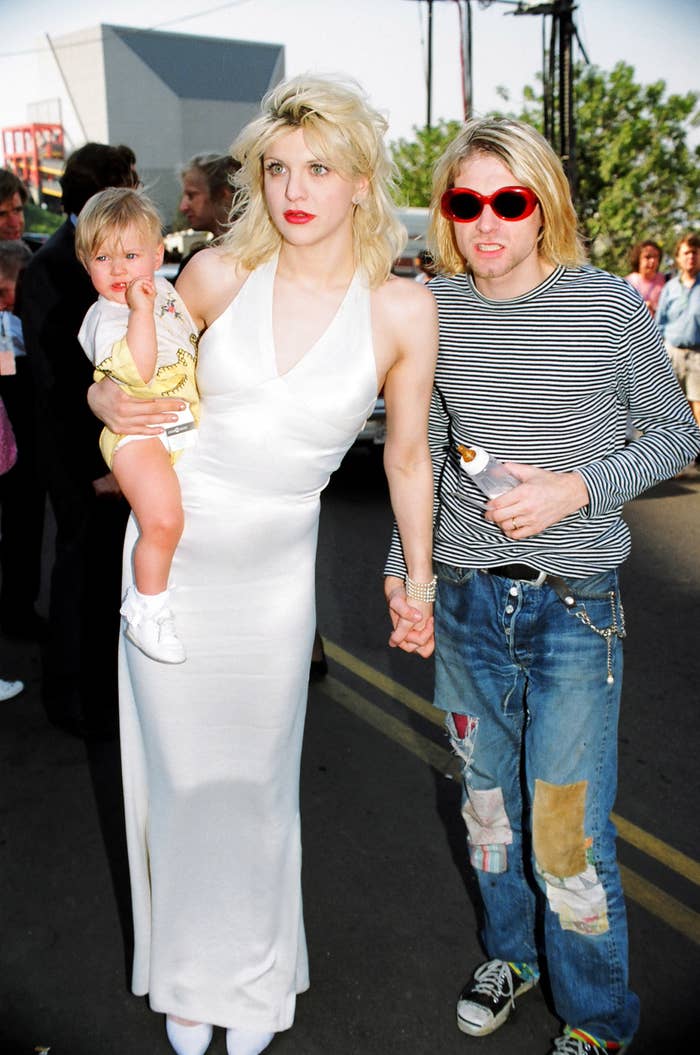 Frances Bean Cobain, Courtney Love, and Kurt Cobain