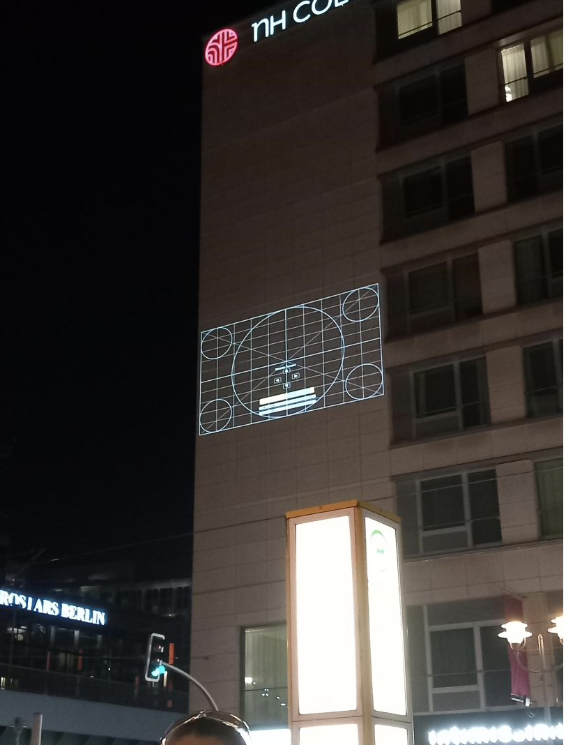 a diagram on a building's exterior wall