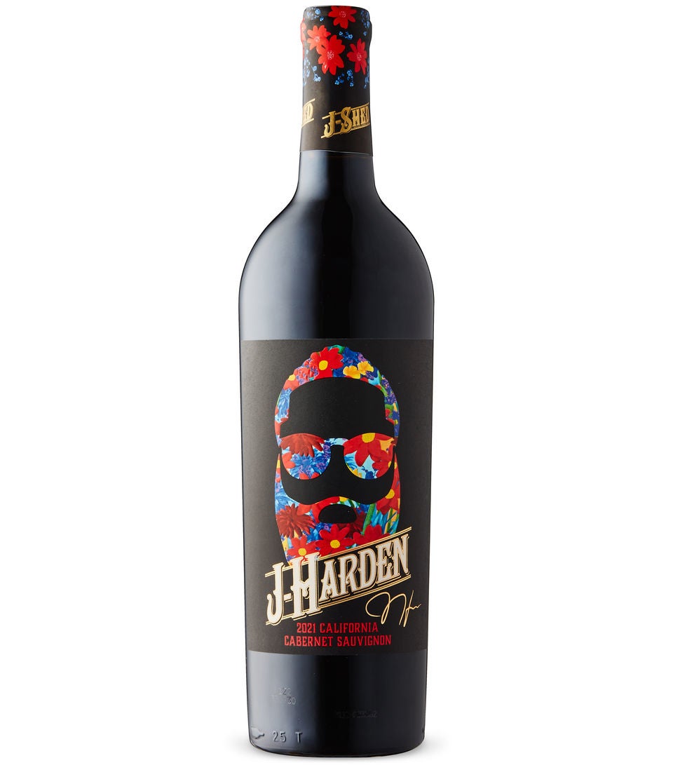 A bottle of J-Harden Cabernet Sauvignon on a blank background