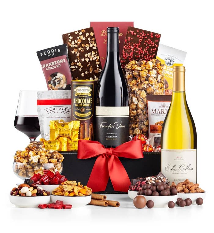 the Royal Treatment gift basket with two wines