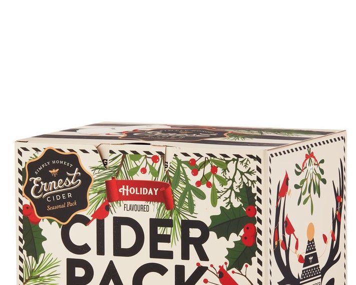 The Ernest Cider Holiday Pack on a blank background