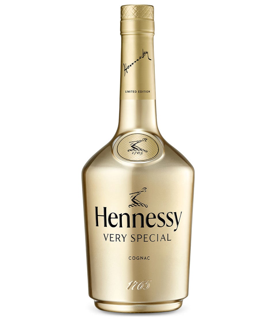 The bottle of Hennessy Very Special Cognac on a blank background