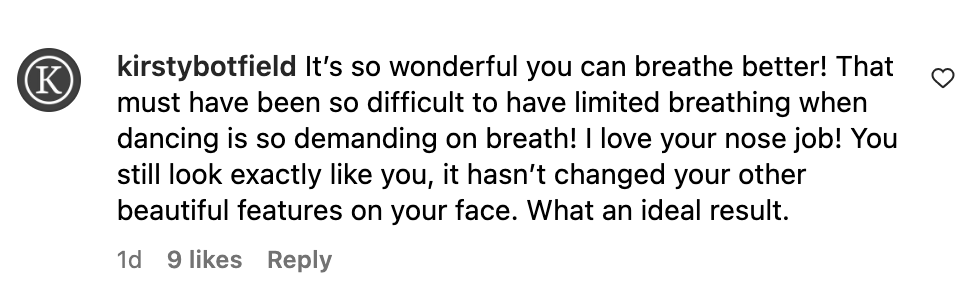 it's so wonderful you can breathe better! That ltnmust have been so difficult to have limited breathing when dancing on breath!"