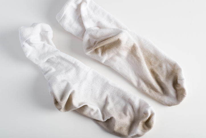 dirty white socks