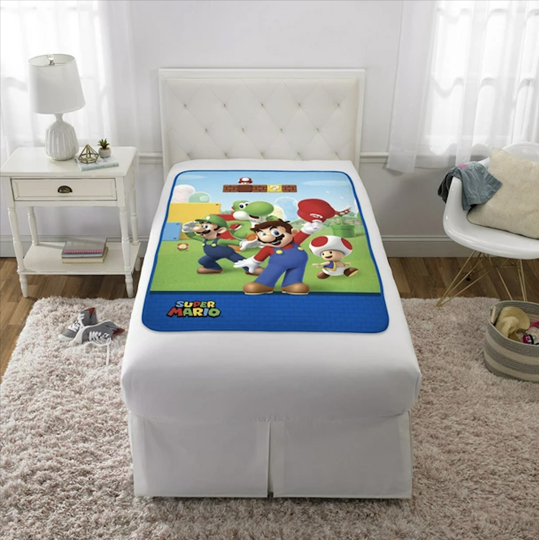 the throw on a bed