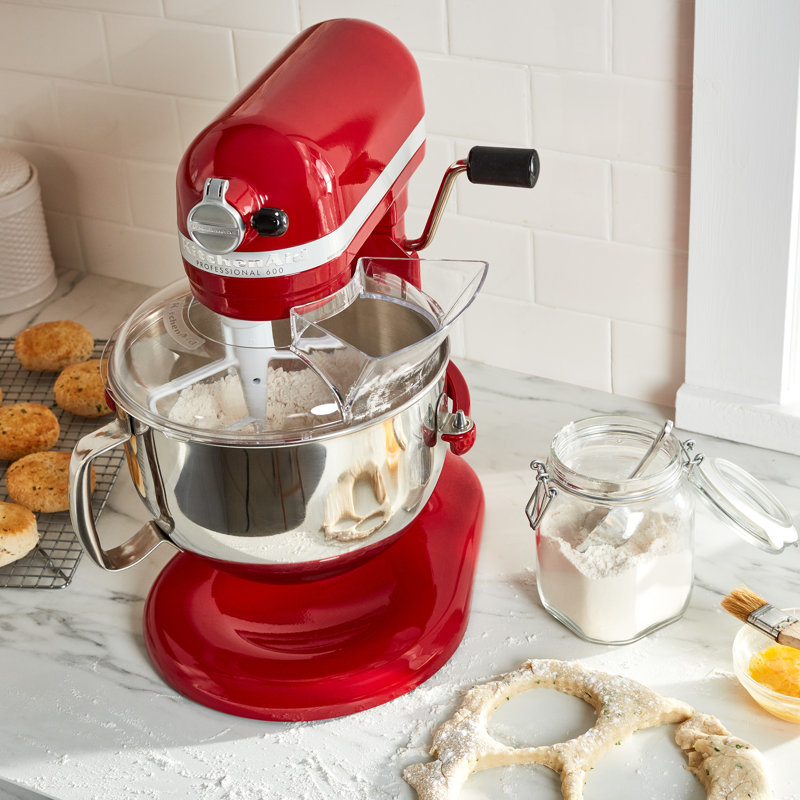 the kitchenaid mixer in red