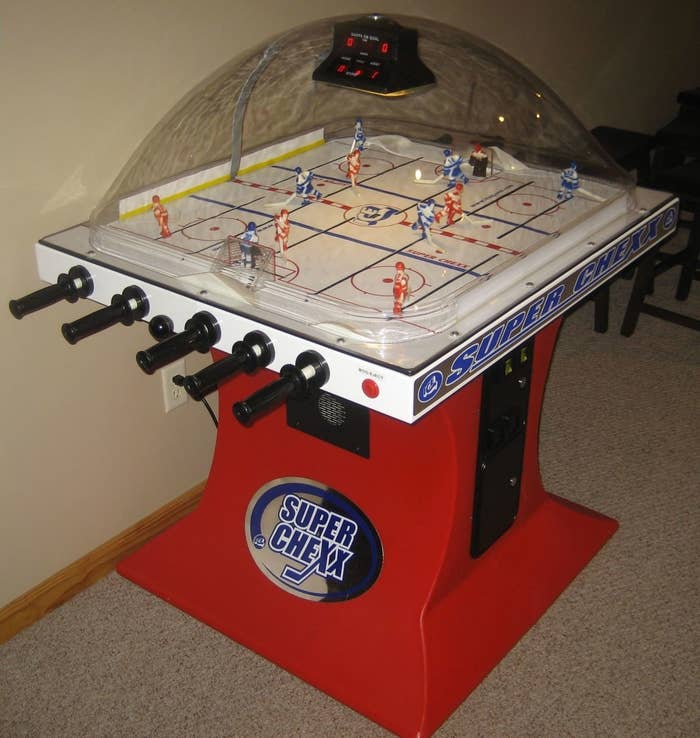 a hockey table game