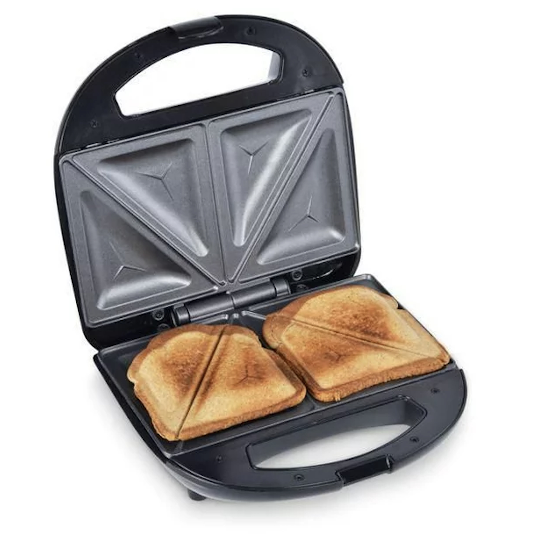 the toastmaker open with two sandwiches inside