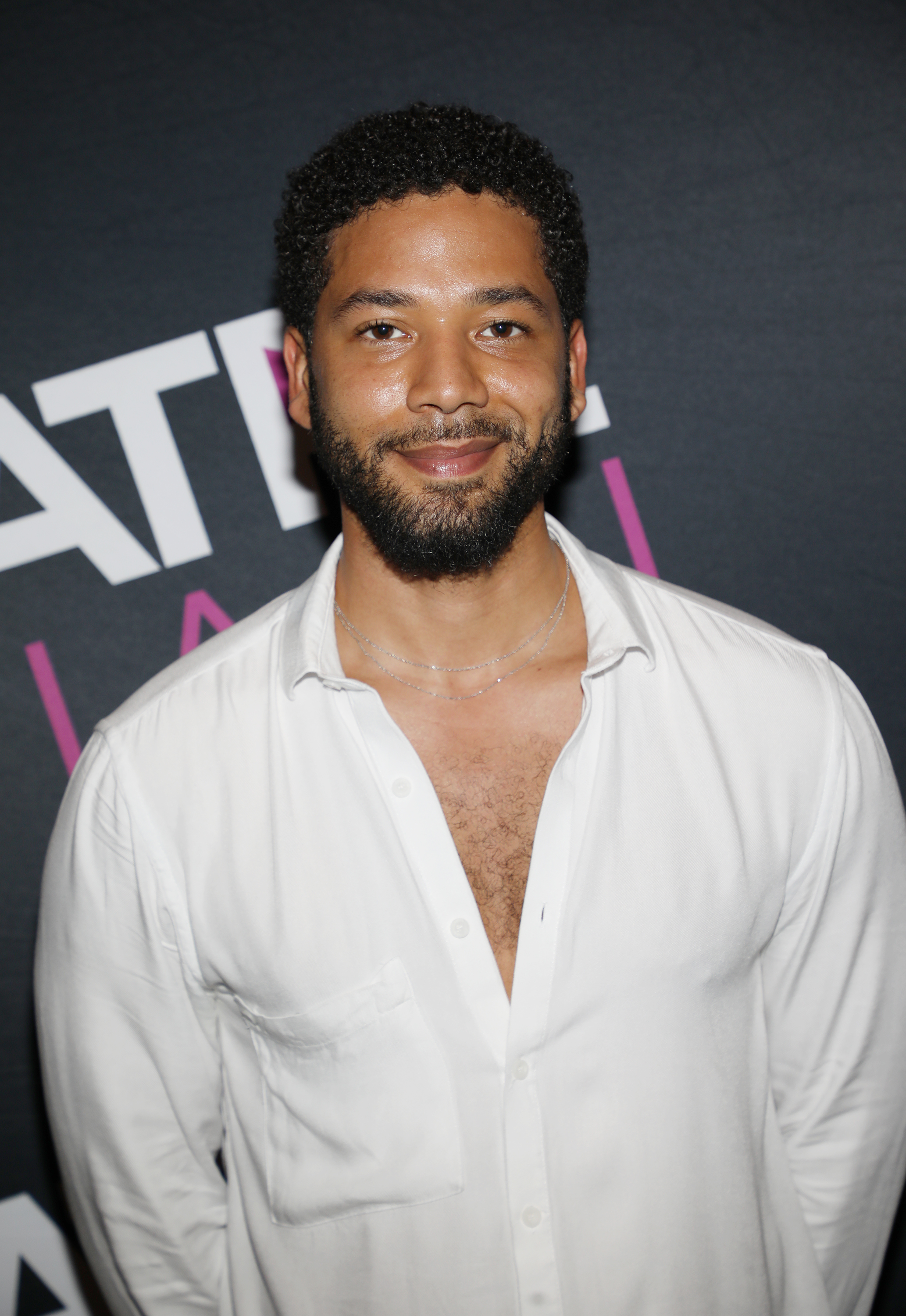Close-up of Jussie at a media event