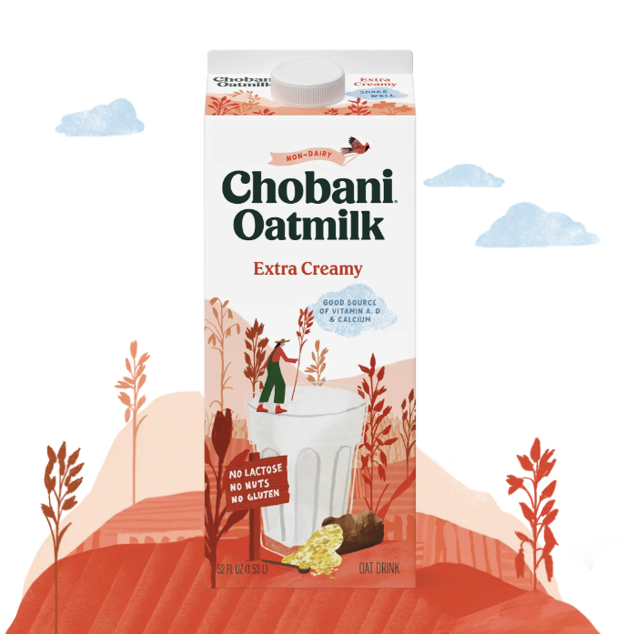 a carton of chobani extra creamy oat milk