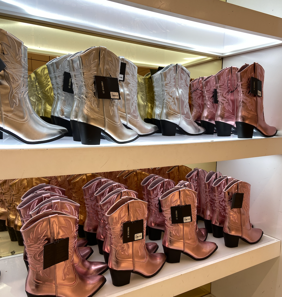 Iridescent cowboy boots