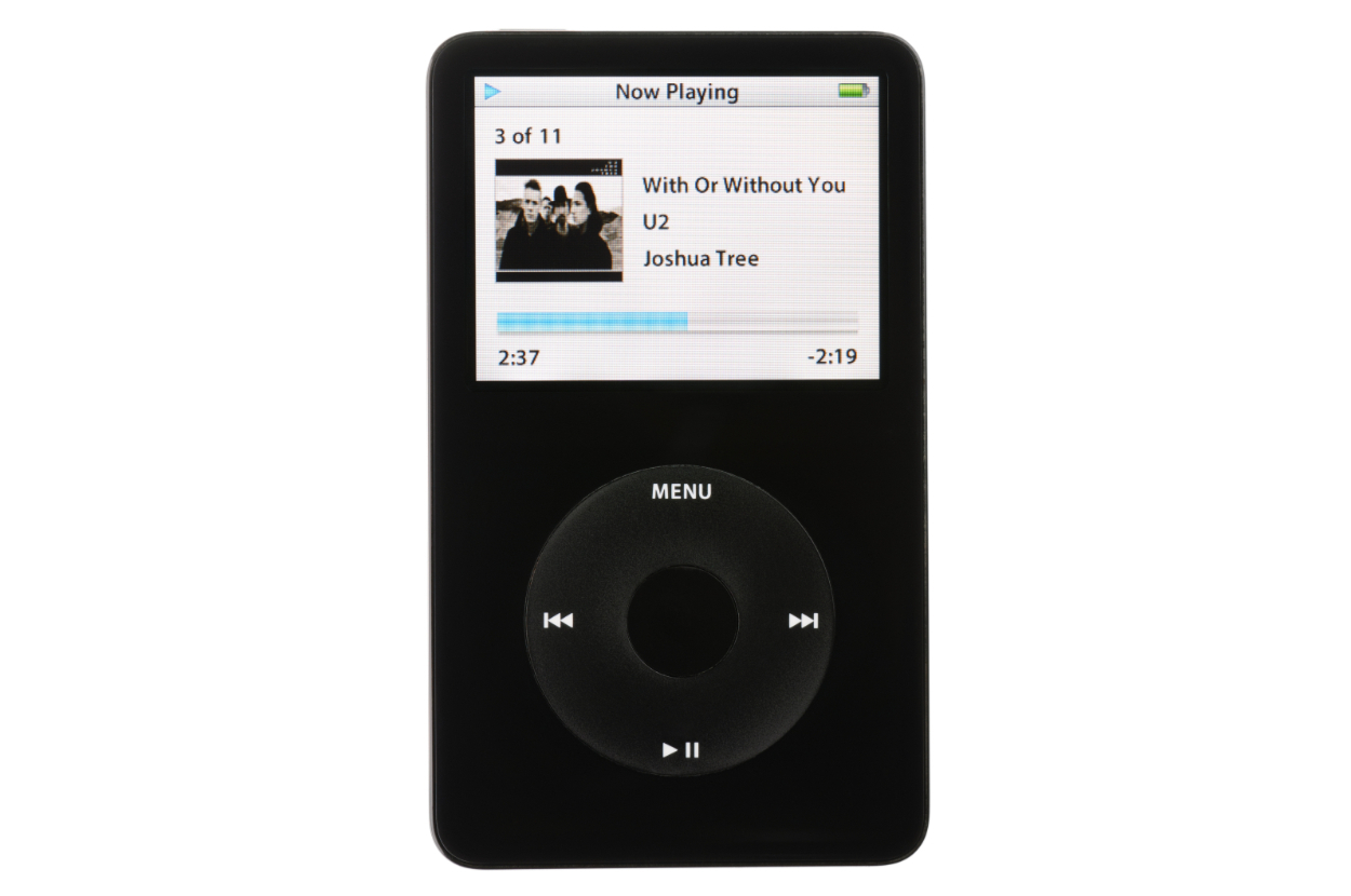 an ipod with U2 playing