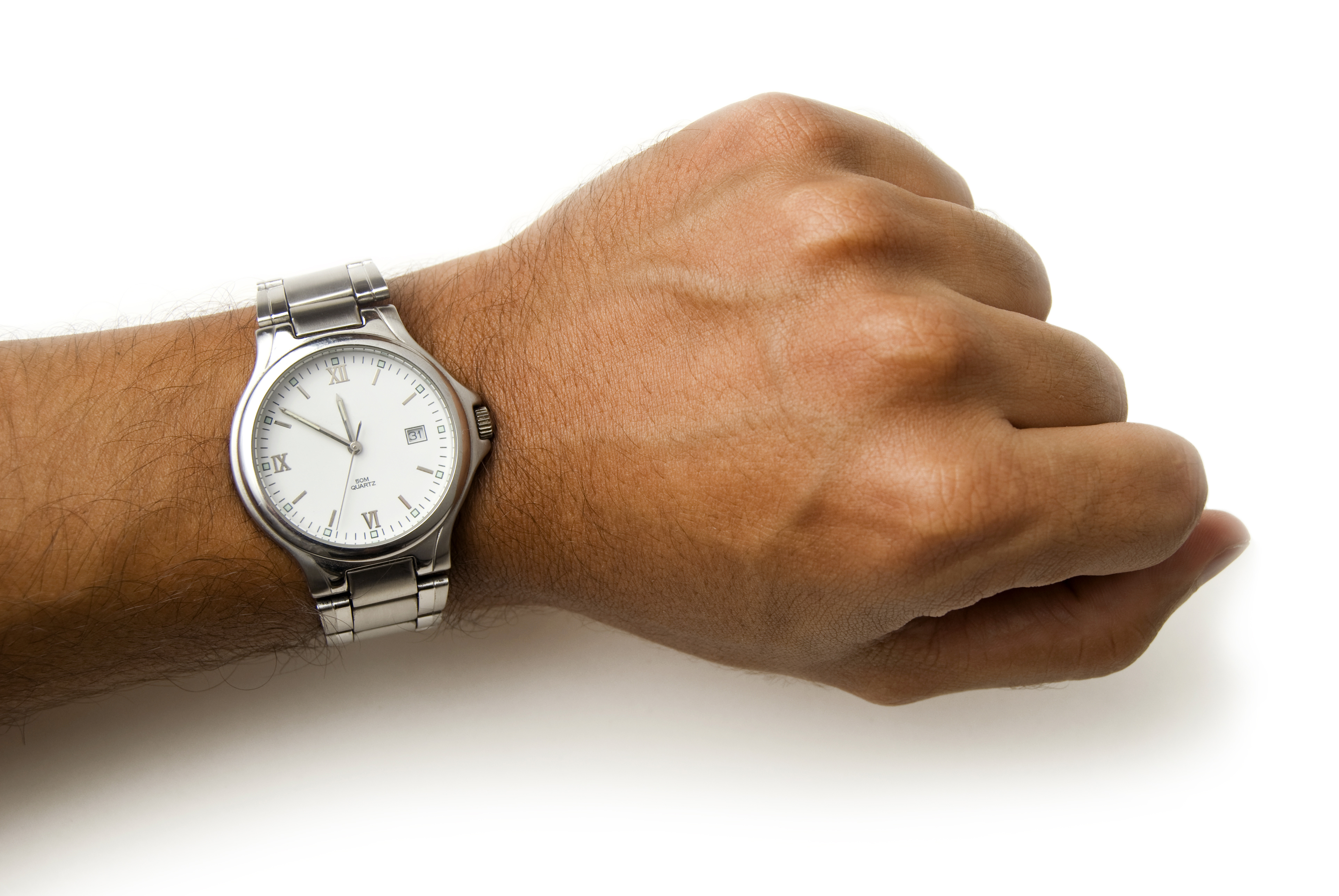 wrist with a watch