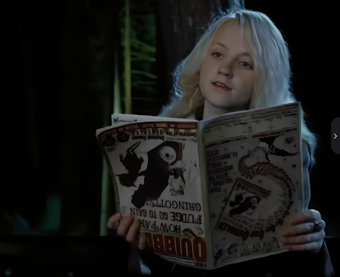 her character reading a magazine