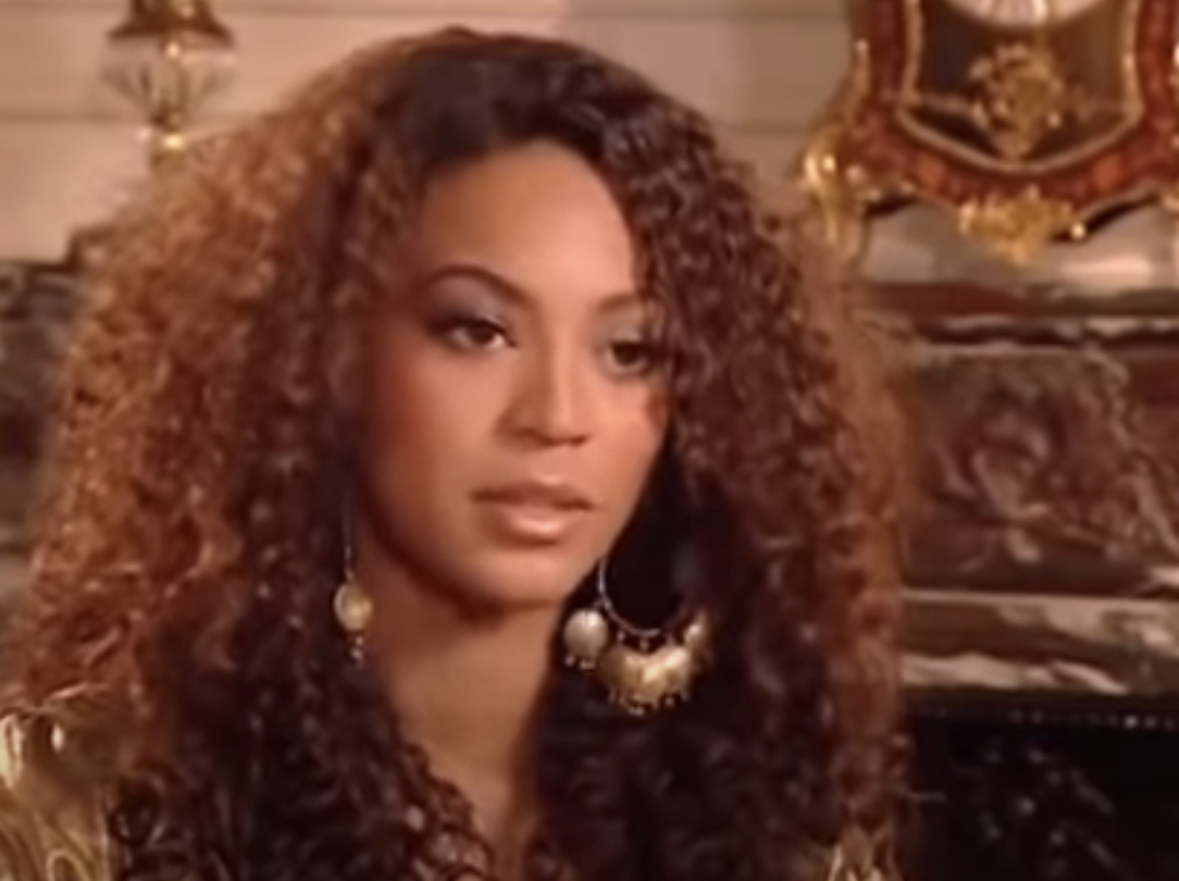 Close-up of Beyoncé during the interview