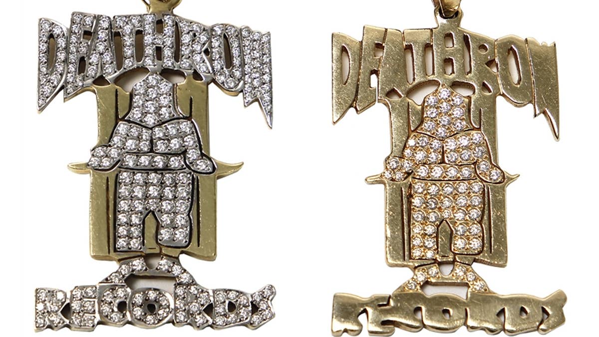 The "fully iced out" piece was commissioned by Suge Knight with the label's top artists in mind, including 2Pac and Snoop.