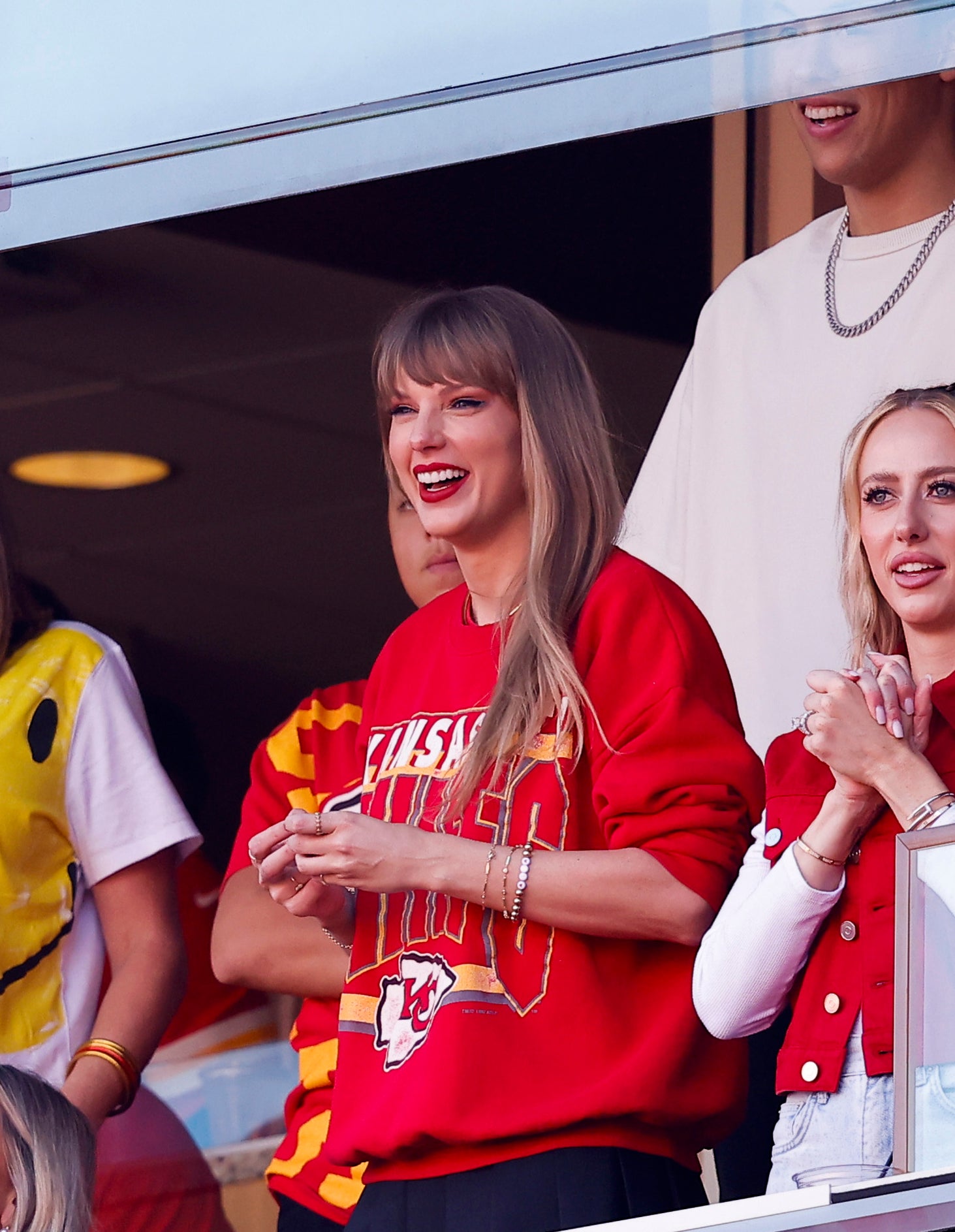 closeup of brittany and taylor in the stadium suite