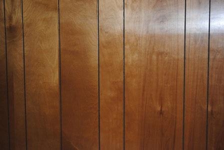 Wood-paneled walls