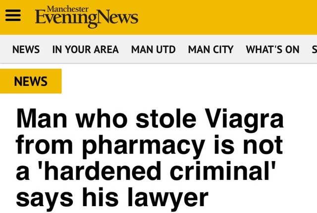man who stole viagra from pharmacy is not a hardened criminal says his lawyer