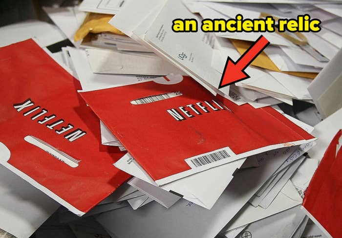 netflix mailers with an arrow and text reading, an ancient relic