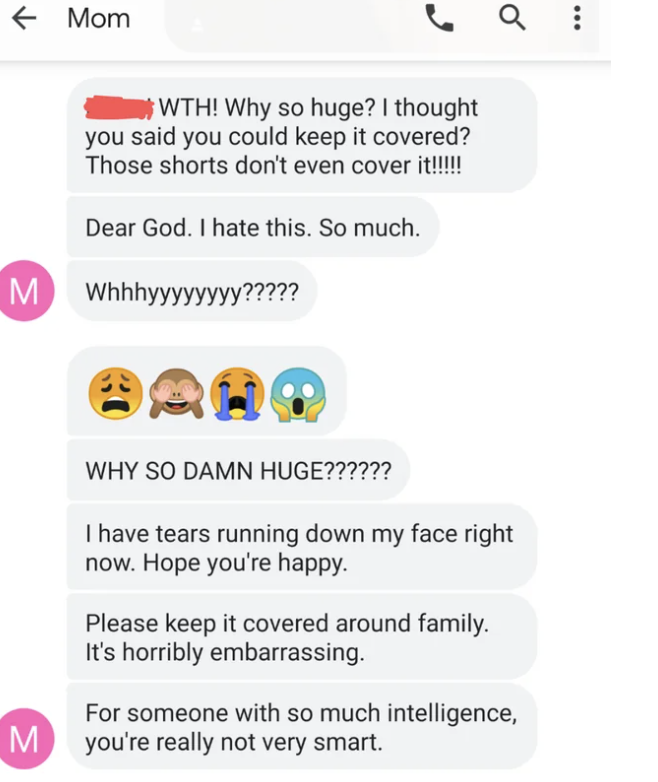 mom sending multiple messages about hating their son&#x27;s tattoos