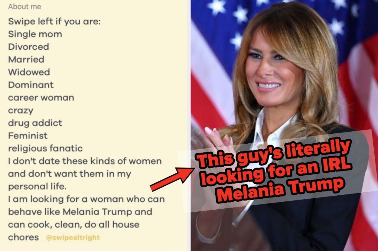 dating profile where guy requests a woman like melania trump