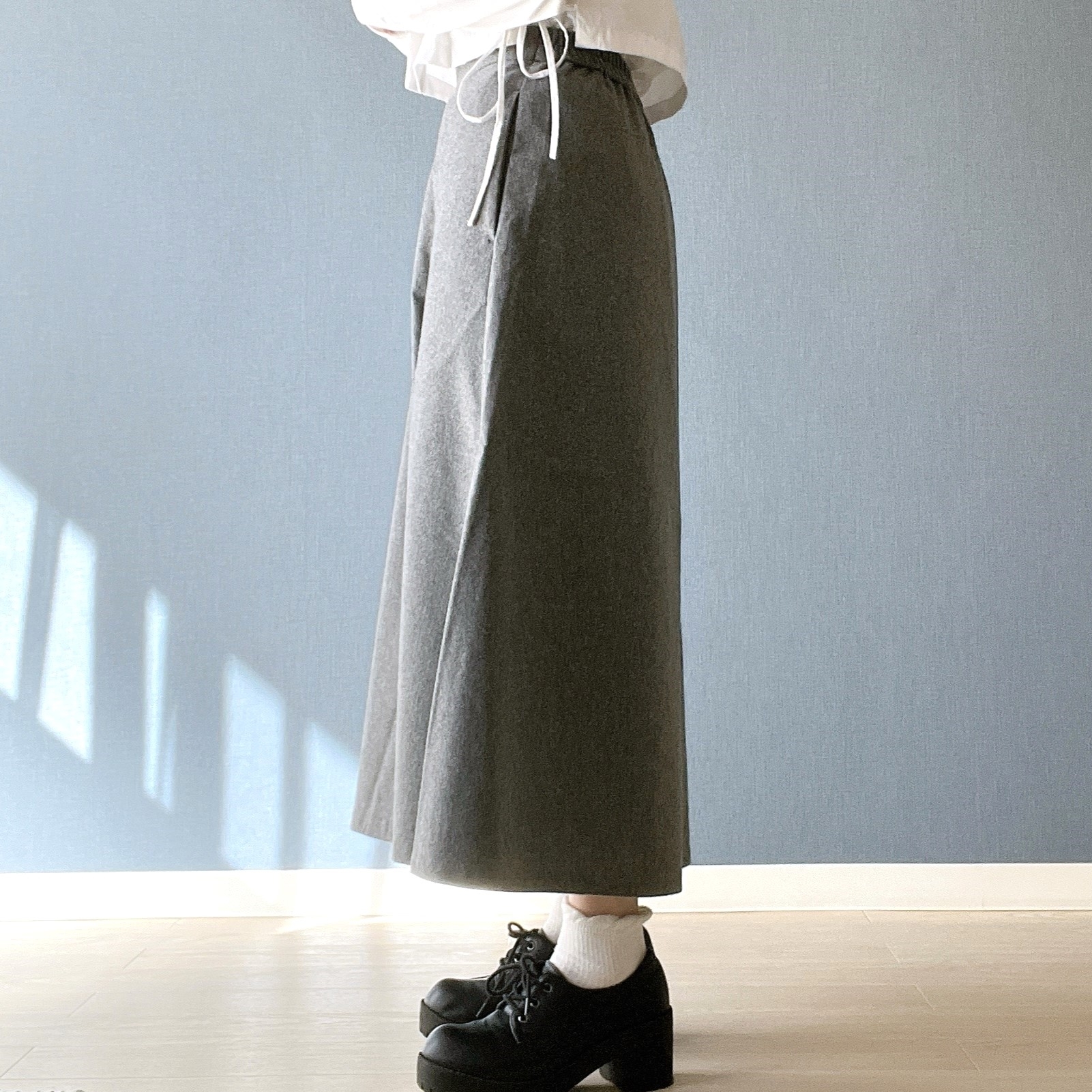 無印良品のオススメのスカート「ストレッチ起毛フレアスカート」