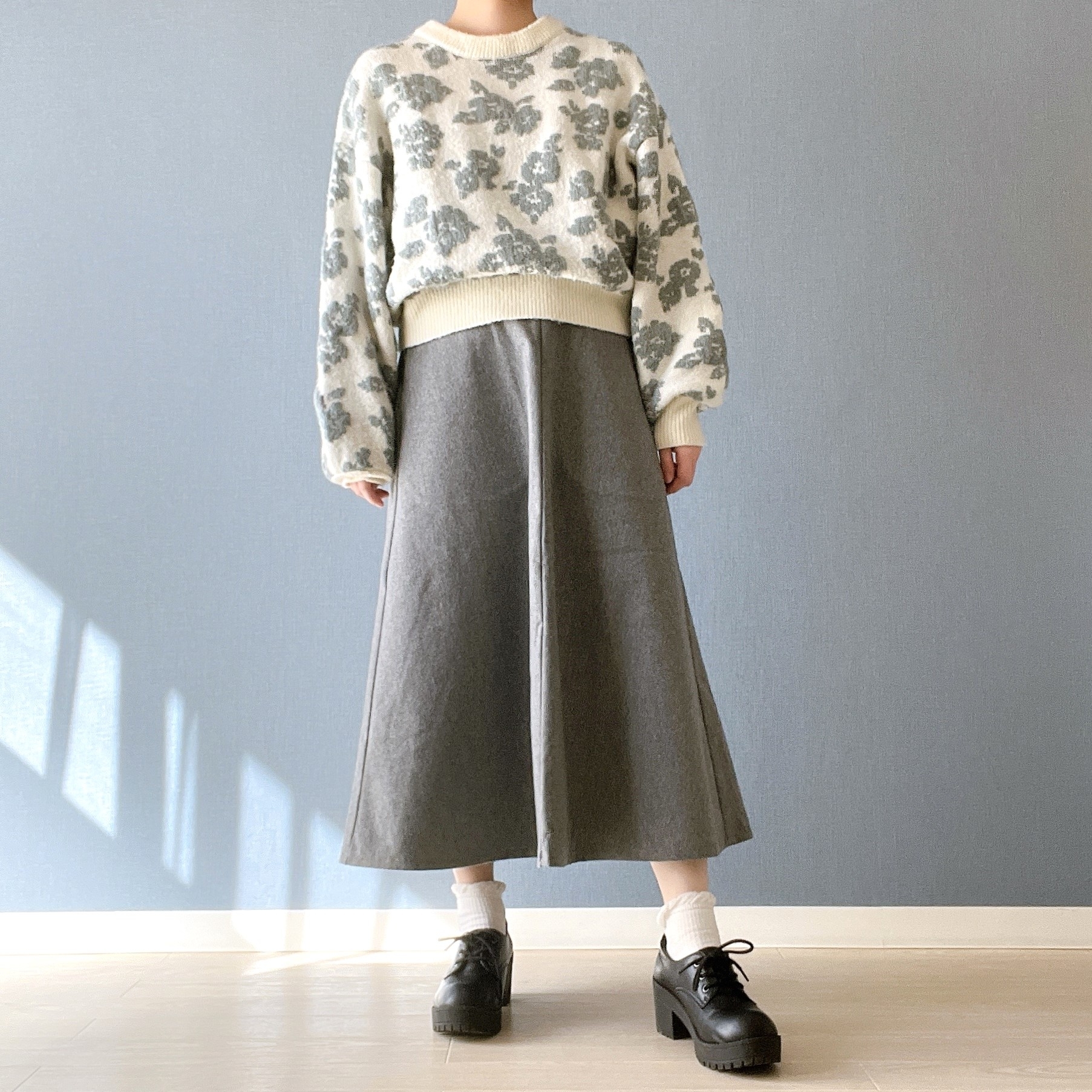 無印良品のオススメのスカート「ストレッチ起毛フレアスカート」