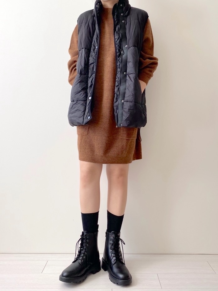 UNIQLO（ユニクロ）のオススメのワンピース「モックネックニットワンピース（長袖）」