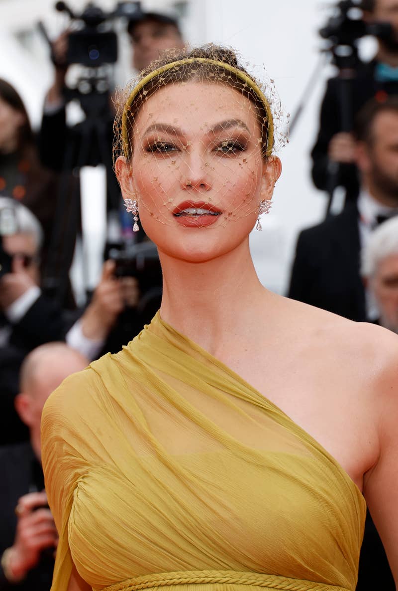 Close-up of Karlie at a media event