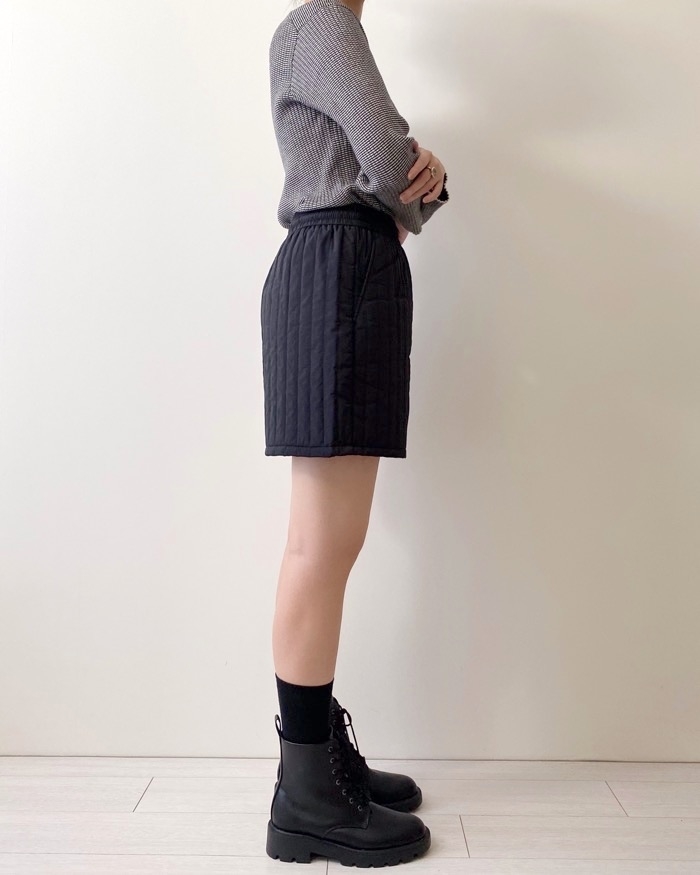 GUのオススメのパンツ「キルティングショートパンツ+E」