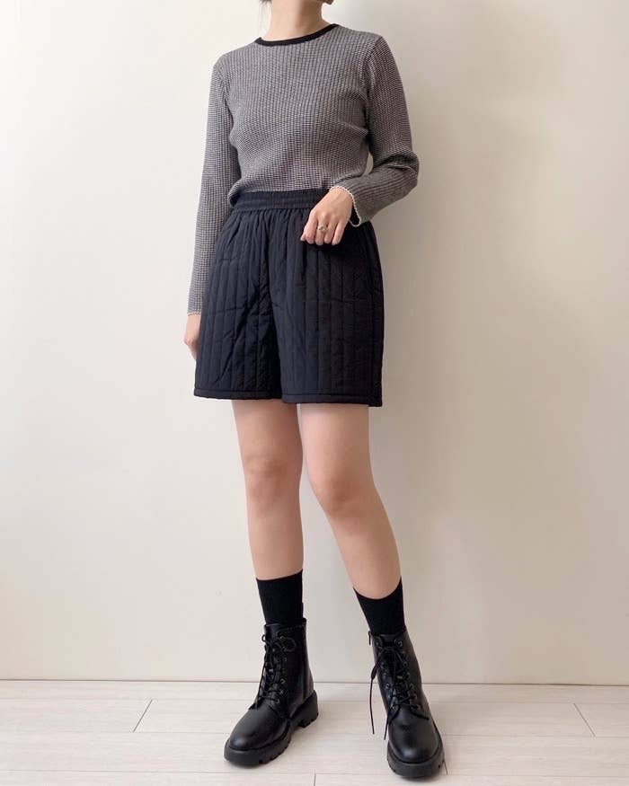 GUのオススメのパンツ「キルティングショートパンツ+E」