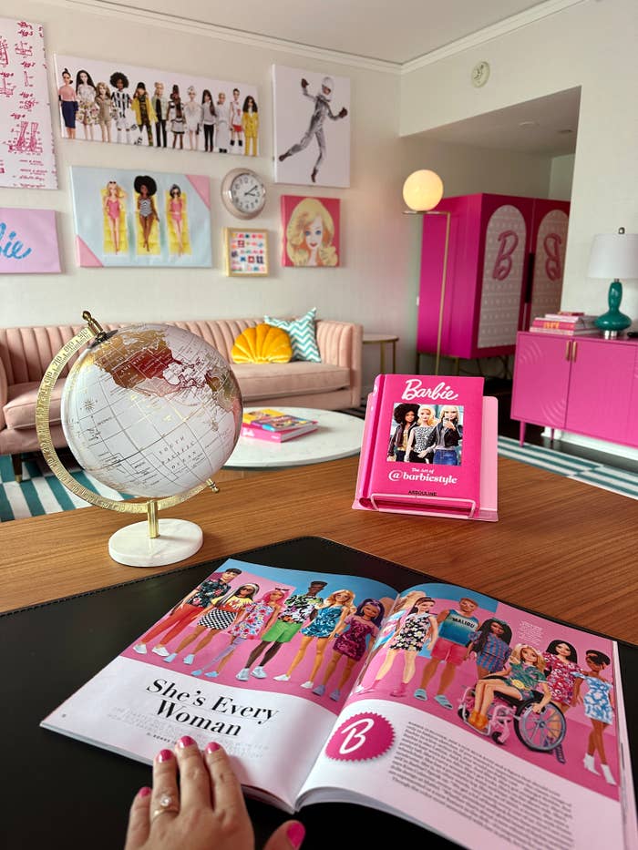 A photo of the living room of the Barbie Dream Suite