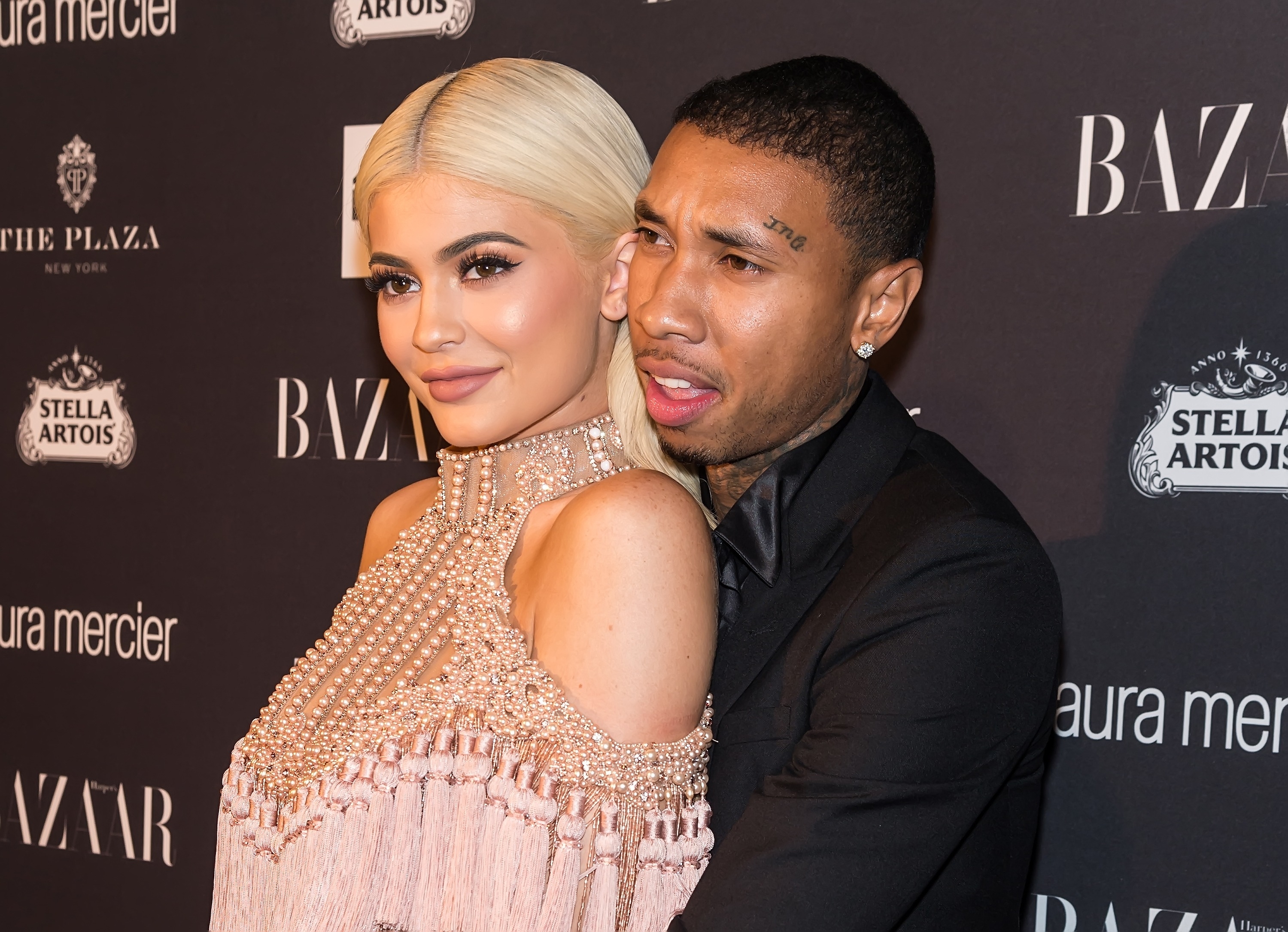 closeup of kylie and tyga on the red carpet