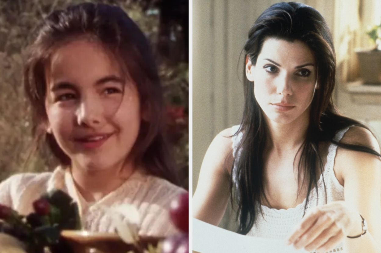 Camila in a scene as young baby side by side with sandra bullock