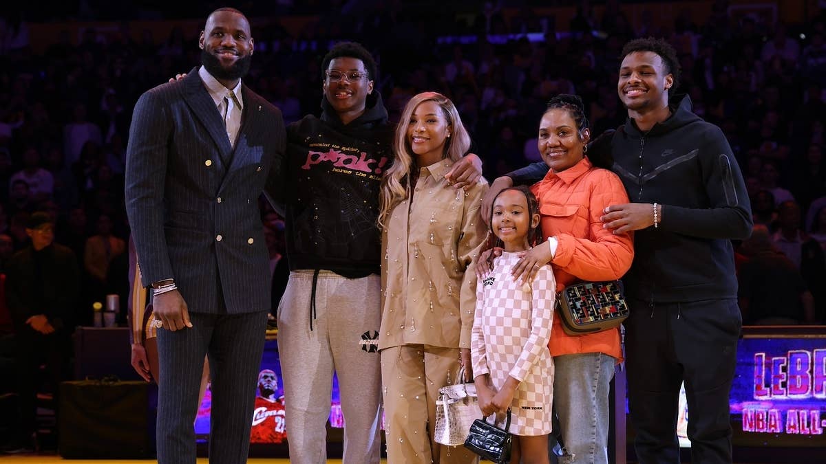 The entire James family appeared in Beats' newest campaign, which sees them sporting headphones and pumping LeBron up for game day.