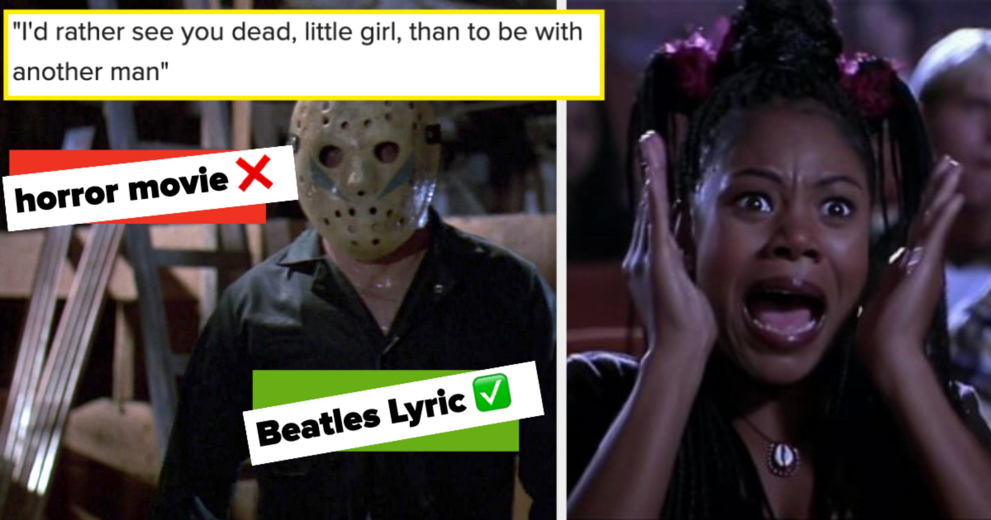 Horror Movie Or Beatles Lyric Trivia Quiz