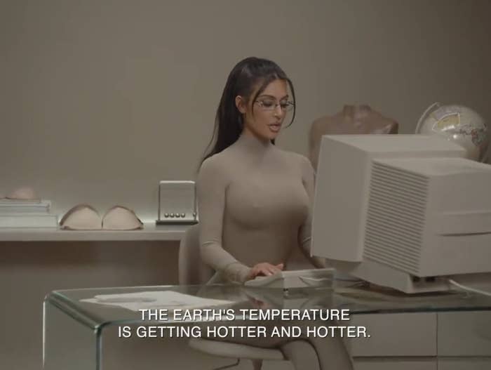 kim behind a computer during the commercial
