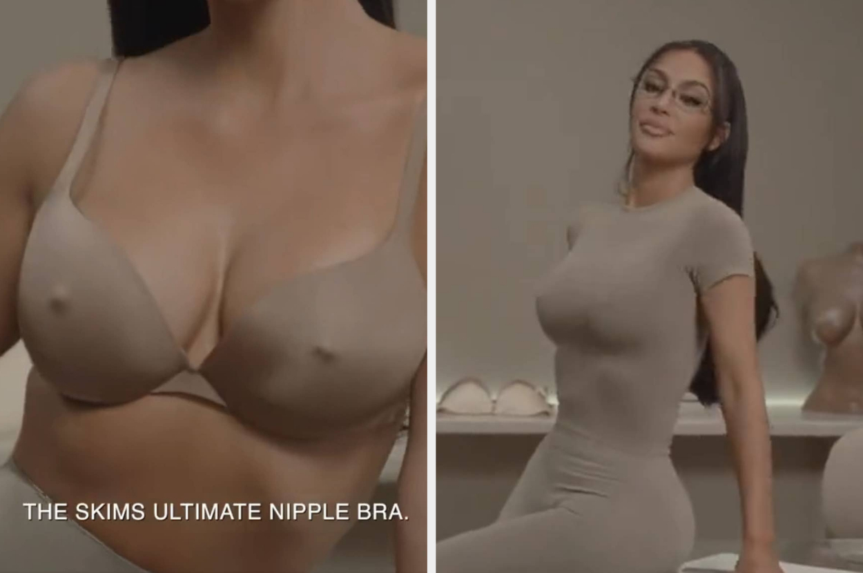 It's so weird looking down at 2 fake nipples,' I tried THAT Skims bra, it  makes your boobs look amazing but feels odd
