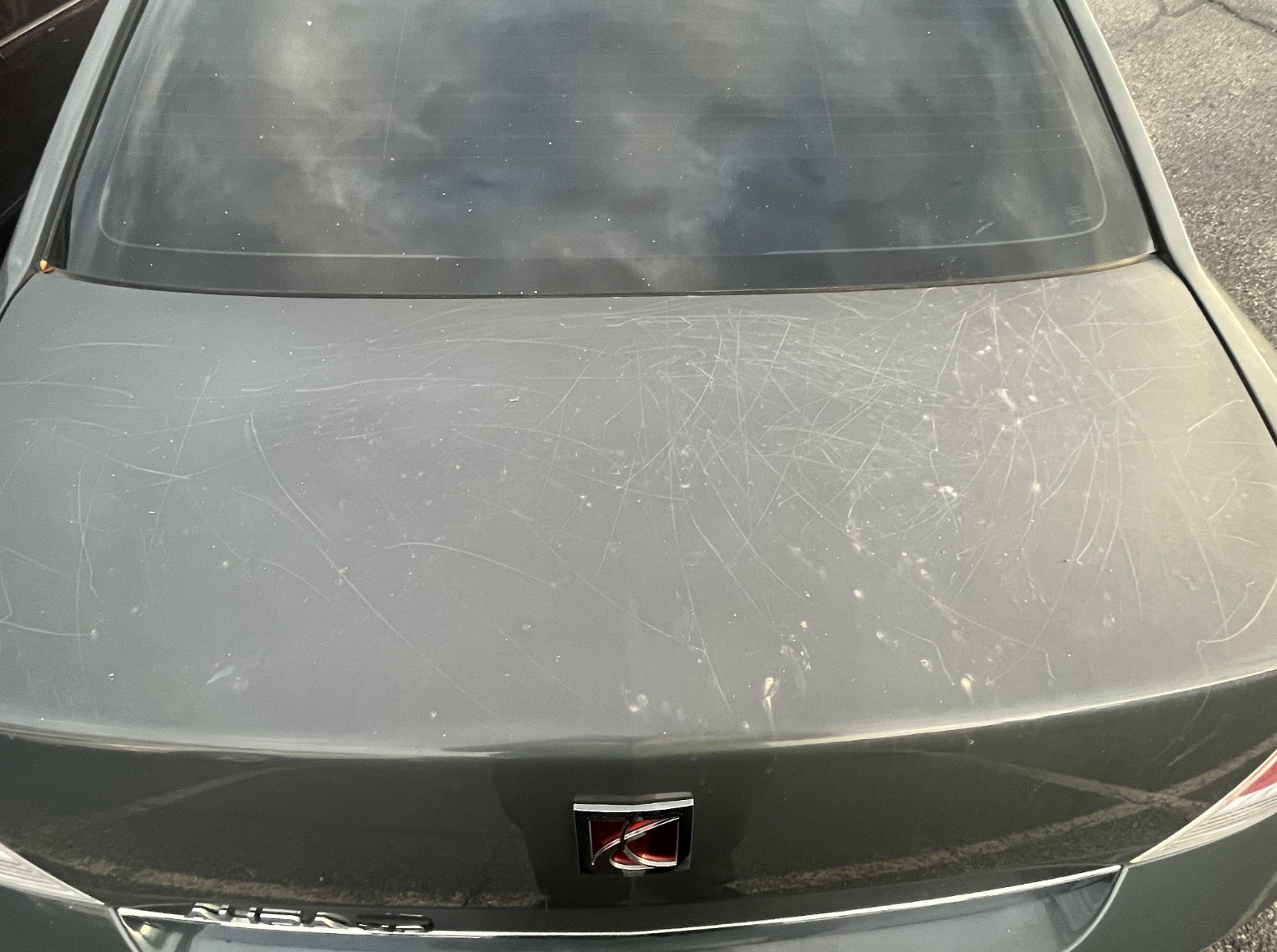 scratches on the trunk of the car