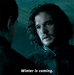 A gif of Jon Snow saying "Winter is coming."