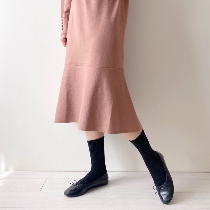 GUのオススメのワンピース「フレアニットワンピース（長袖）Z」